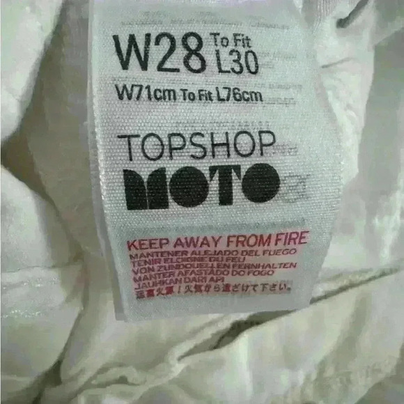 Topshop Jamie Moto Distressed Jeans Zipper and button closure Size 28 - Picture 6 of 8